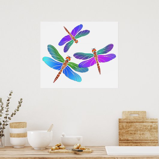 Poster Dragonflies de plongée Iridescente (Cuisine)