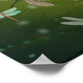 Poster Dragonflies et Water Lillies (Coin)