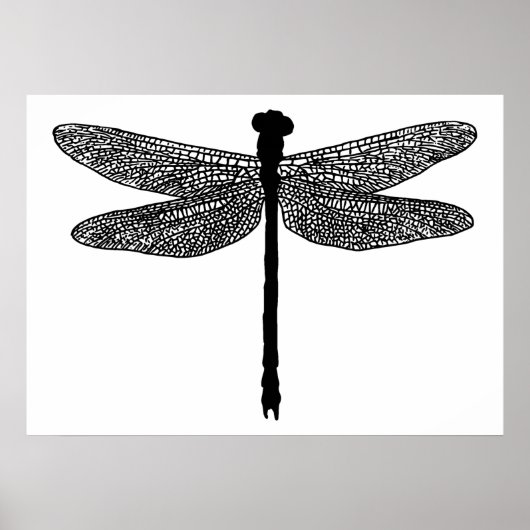 Poster dragonfly Bug Insect nature Silhouette art (Devant)
