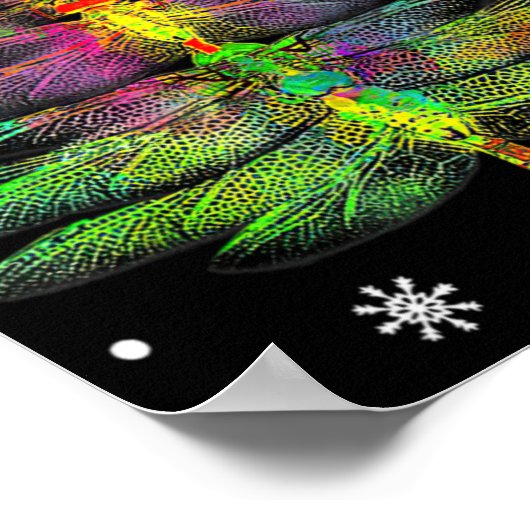 Poster Dragonfly Christmas Tree Dragonfly Xmas T Shirt (Coin)