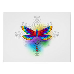 Poster Dragonfly en arc-en-ciel