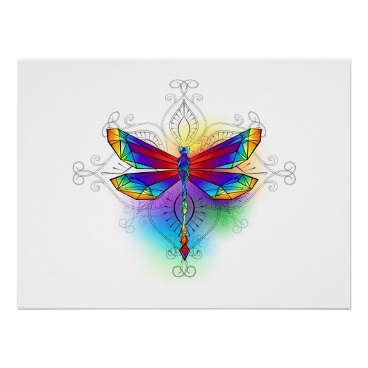 Poster Dragonfly en arc-en-ciel (Devant)