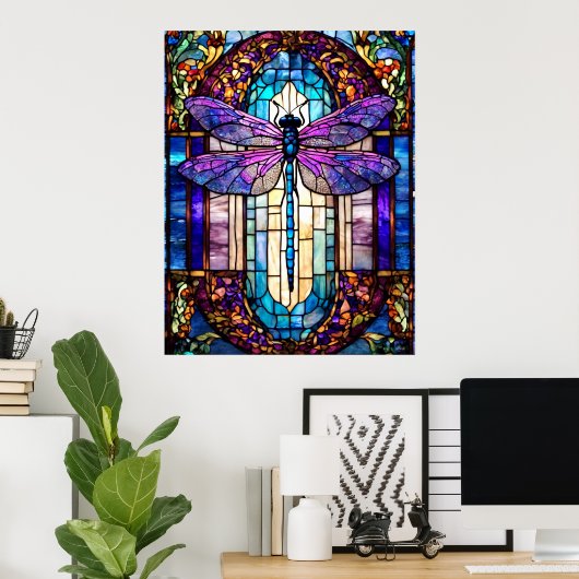 Poster Dragonfly en verre (Bureau à domicile)