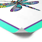 Poster Dragonfly en verre coloré ailes (Coin)