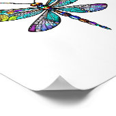 Poster Dragonfly en verre coloré ailes (Coin)
