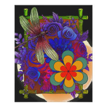 Dragonfly Et Fleurs