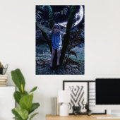 Poster Dragonfly Fairy in Moonlight Print (Bureau à domicile)