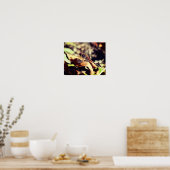 Poster Dragonfly On Dried Leaf Close Up (Cuisine)
