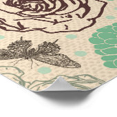 Poster Dragonfly Vintage Rose (Coin)