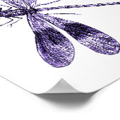 Poster Dragonfly vintage - Violet (Coin)