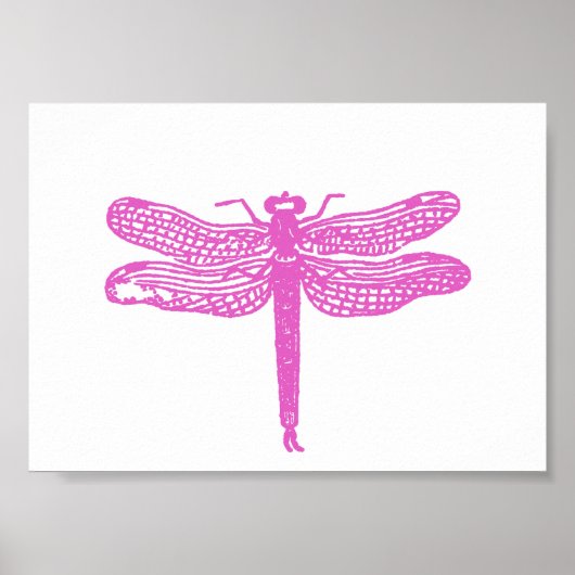 Poster Dragonfly Violet Print (Devant)