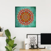 Poster Dragonfly Wing Kaleidoscope Mandala Print (Bureau à domicile)