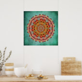 Poster Dragonfly Wing Kaleidoscope Mandala Print (Cuisine)