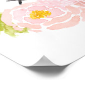 Poster Dragonlies Jardin d'aquarelle Rose (Coin)