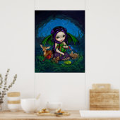 Poster Dragonling Garden 3 imaginaire fée dragon Art Impr (Cuisine)