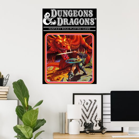 Poster Dragons de donjons rétro (Bureau à domicile)