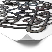 Poster Dragons de noeud celtique - Chrome noir (Coin)