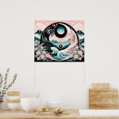 Poster Dragons Floral Mountain Rose Sage Turquoise (Cuisine)