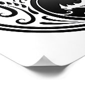 Poster Dragons Yin Yang Noir Personnalisables (Coin)