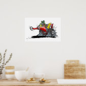 Poster Dragster de dessin animé (Cuisine)