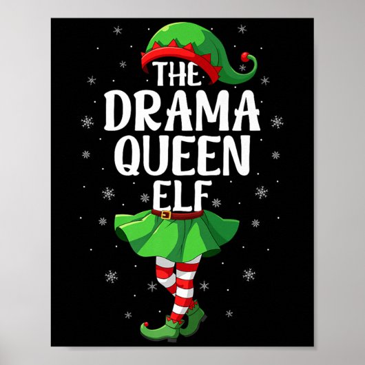 Poster Drama Queen Elf Christmas Girls Women Elf Squad Xm (Devant)