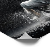 Poster Dramatic White Horse Galloping in Rain (Coin)