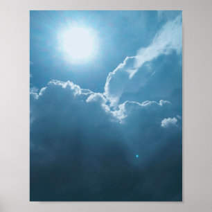 Poster-dramatisch zonlicht door wolken poster