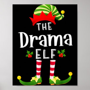 Poster Drame de lutin de Noël Pijama assorti de fête de X