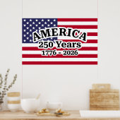 Poster Drapeau 250 Ans d'Amérique (Cuisine)