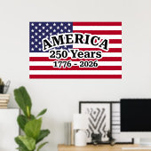 Poster Drapeau 250 Ans d'Amérique (Bureau à domicile)