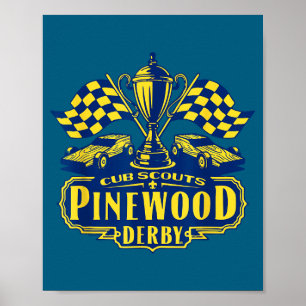 Poster Drapeau à damier de course de derby de pinwood de 
