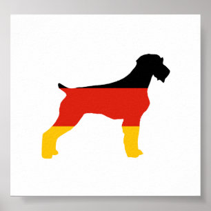 Poster drapeau à poils durs allemand silo allemagne-flag.