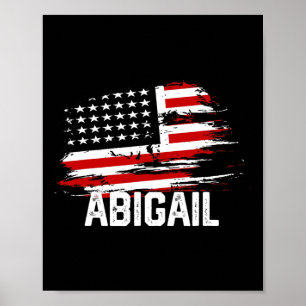 Poster Drapeau Abigail Usa Personnalisé 4 juillet Abigail