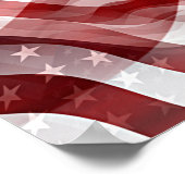 Poster Drapeau Abstrait américain Rouge Blanc Bleu Motif (Coin)