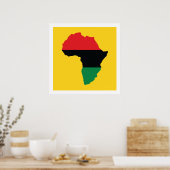 Poster Drapeau Afrique rouge, noire et verte (Cuisine)