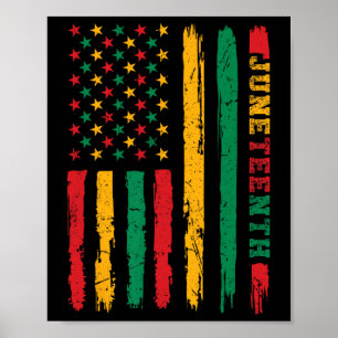 Poster Drapeau afro-américain du 19e jour de la liberté 1