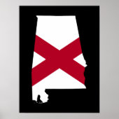 Poster Drapeau Alabama (Devant)
