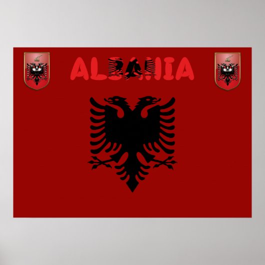 Poster Drapeau albanais (Devant)