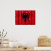 Poster Drapeau albanais en bois (Cuisine)