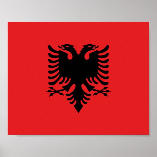 Poster Drapeau Albanie (Devant)