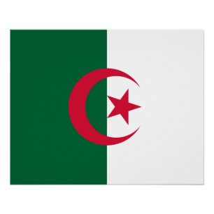Poster Drapeau algérien patriotique