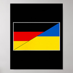 Poster Drapeau Allemagne Ukraine Soutien allemand ukraini