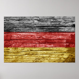 Poster drapeau allemand en bois