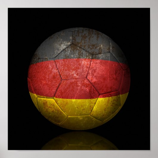 Poster Drapeau Allemand Porté Football Ball (Devant)