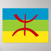 Poster Drapeau Amazigh Cadeau Drapeau Berbère Kabyles (Devant)