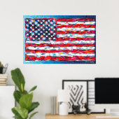 Poster Drapeau américain (Bureau à domicile)