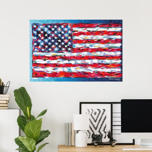 Poster Drapeau américain (Bureau à domicile)