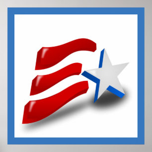 POSTER DRAPEAU AMÉRICAIN