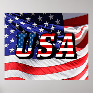 Poster Drapeau américain