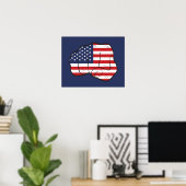 Poster Drapeau américain (Bureau à domicile)